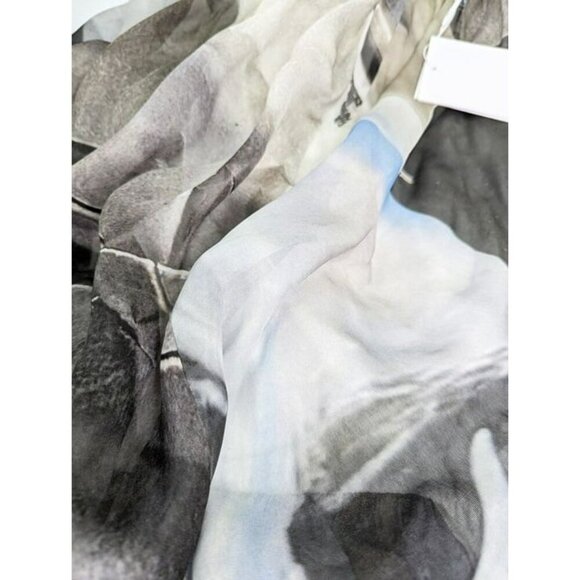 Helmut Lang Women's Silk Bubble Skirt Silver Car Print Size XS (MSRP $395) - Picture 5 of 7